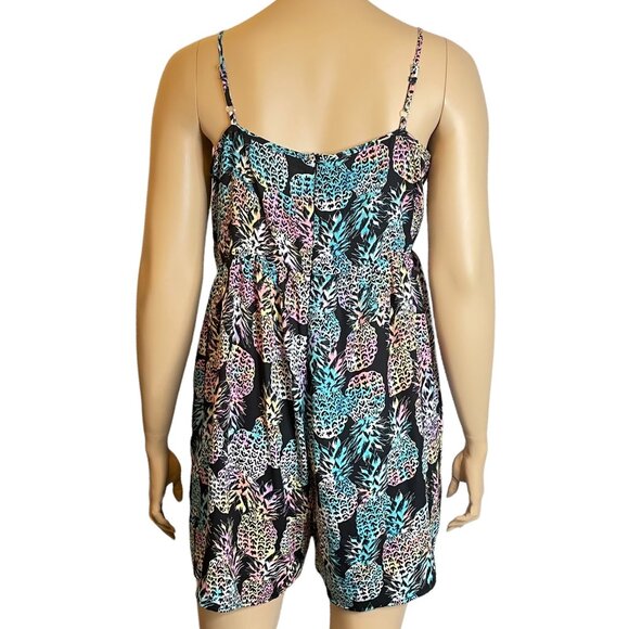Living Doll Los Angeles Y2K Neon Pastel Pineapple Romper 1X - Picture 2 of 3